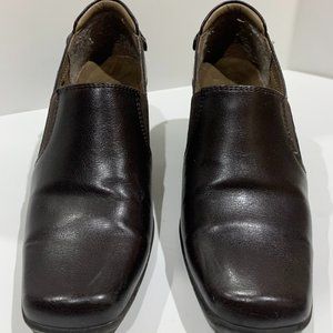 AEROSOLES WOMENS LOAFER SHOES BROWN LEATHER PUMPS